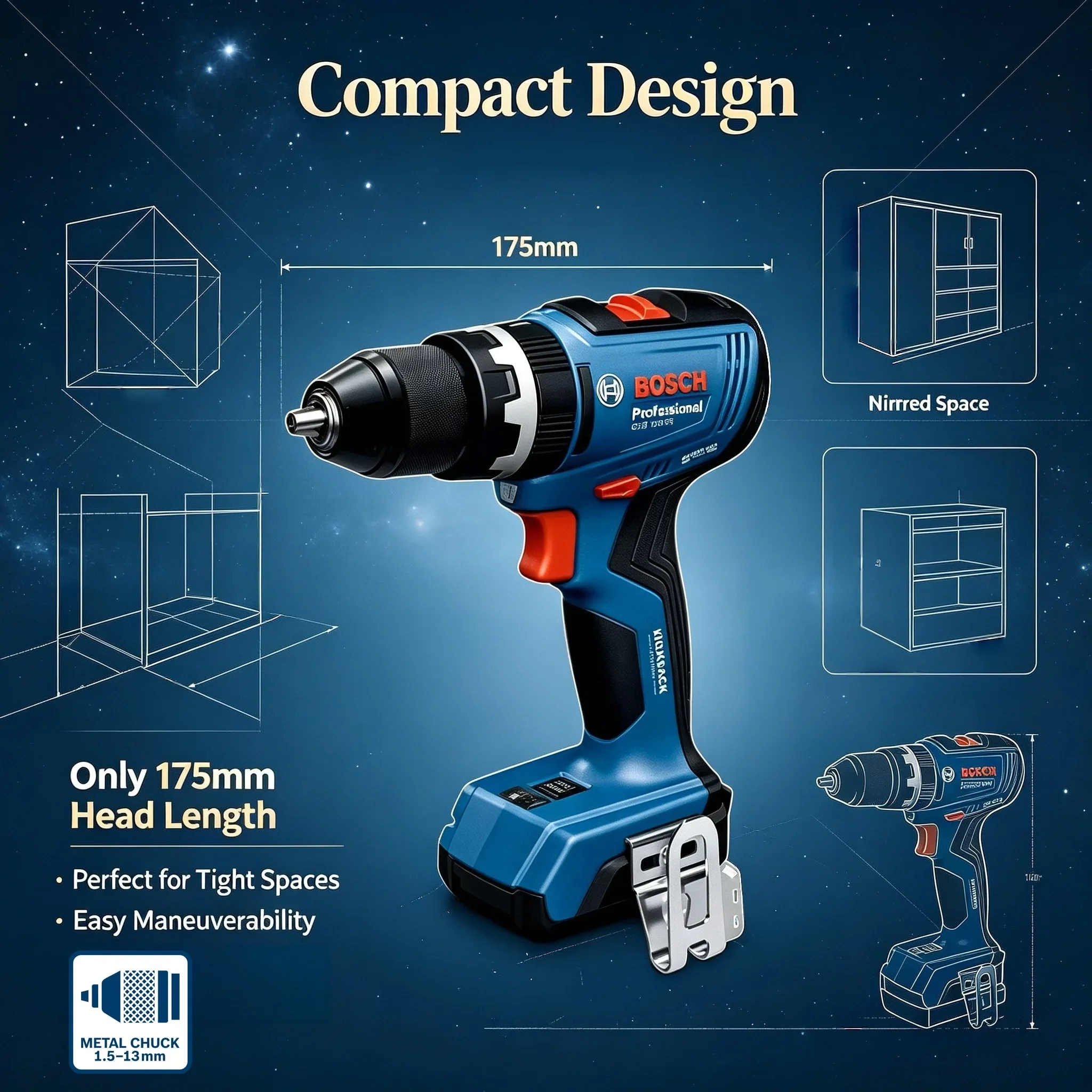 Cordless Drill Driver - BOSCH GSB 18V-65 Borstelloze Accu-Boormachine /