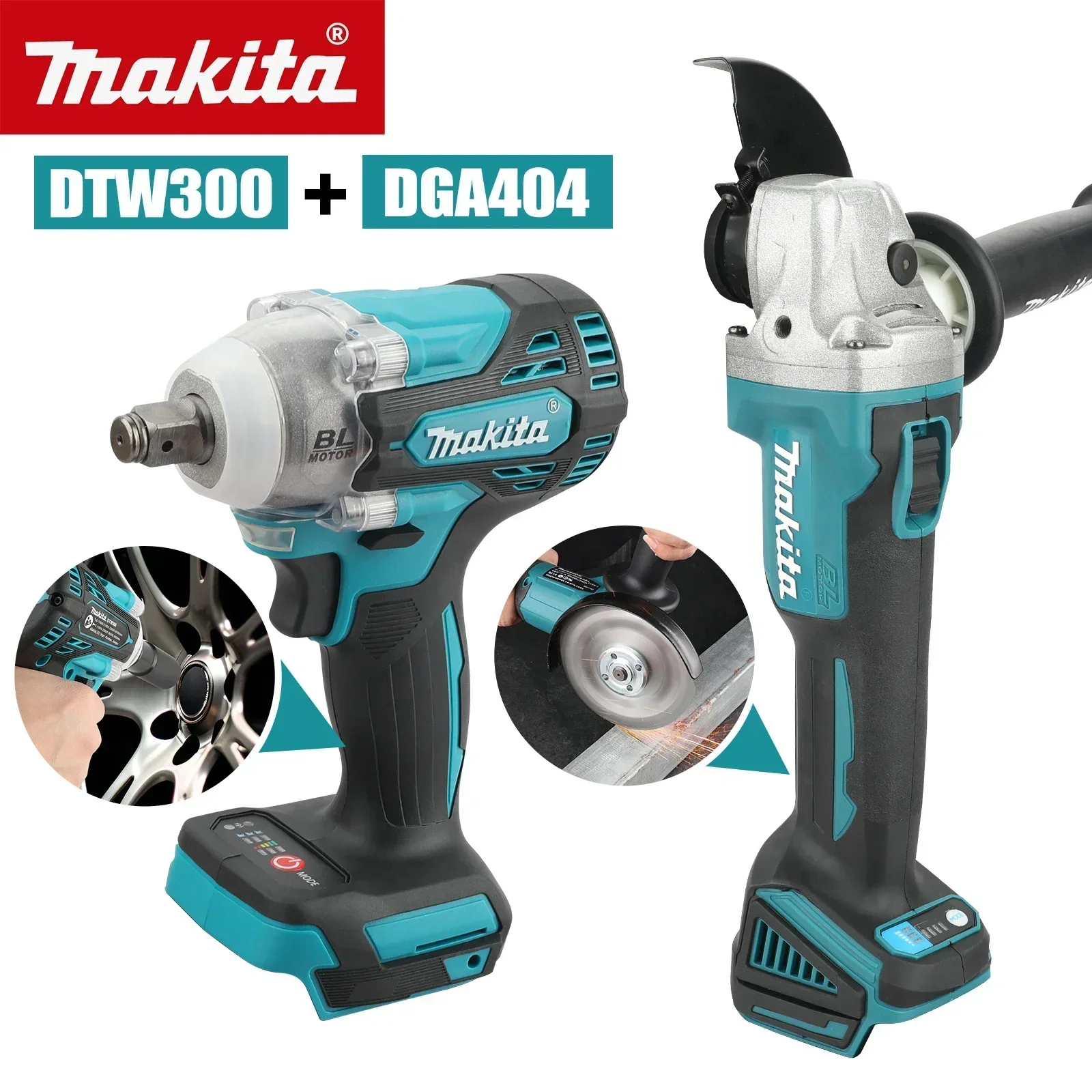 Makita Drill Dtw300 - Makita DTW300 DGA404 draadloze combinatie-set: 580Nm